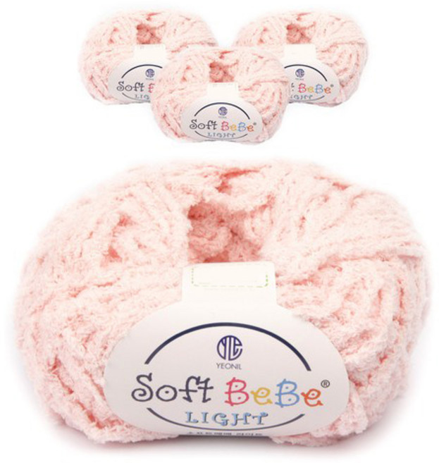 Soft bebe light 극세사 뜨개실, 15 라이트스킨, 4개