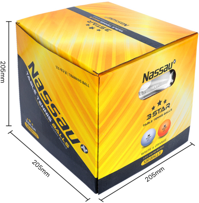 낫소 3성 국제표준 탁구공 ABS 시합용 훈련용 연습용 탁구 공, 1세트, 120개입, 화이트