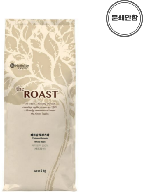 맥널티커피 베트남 로부스타 G1 원두, 홀빈(분쇄안함), 1kg, 3개