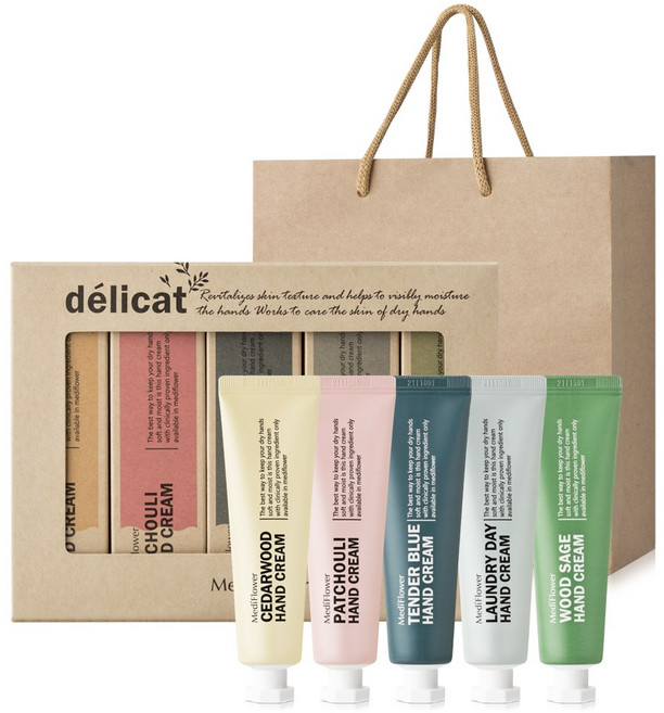 메디플라워 델리카 핸드크림 세트+쇼핑백 5+1덤, 1개, 150g