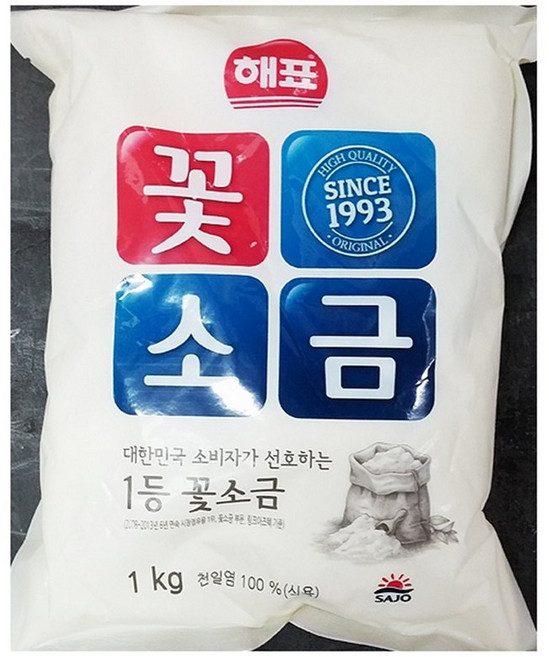 꽃소금 해표 1K 가는소금/꽃소금/소금, 1kg, 1개