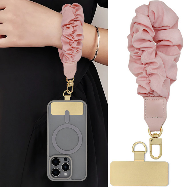 허니코코 손목에 편하게 감기는 전기종 호환 핸드폰 스트랩(스틸 태그홀더 포함), 02  핑크, 1개