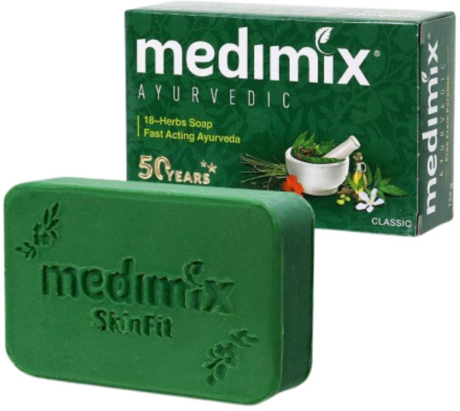 Medimix 印度綠寶石皇室藥草浴美肌皂 檀香 125g, 1個, 2027/08草本
