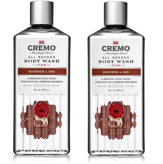 Cremo 크레모 올시즌 바디워시 버번 앤 오크 남성적인 향 16 fl.oz 2팩 - 쿠팡