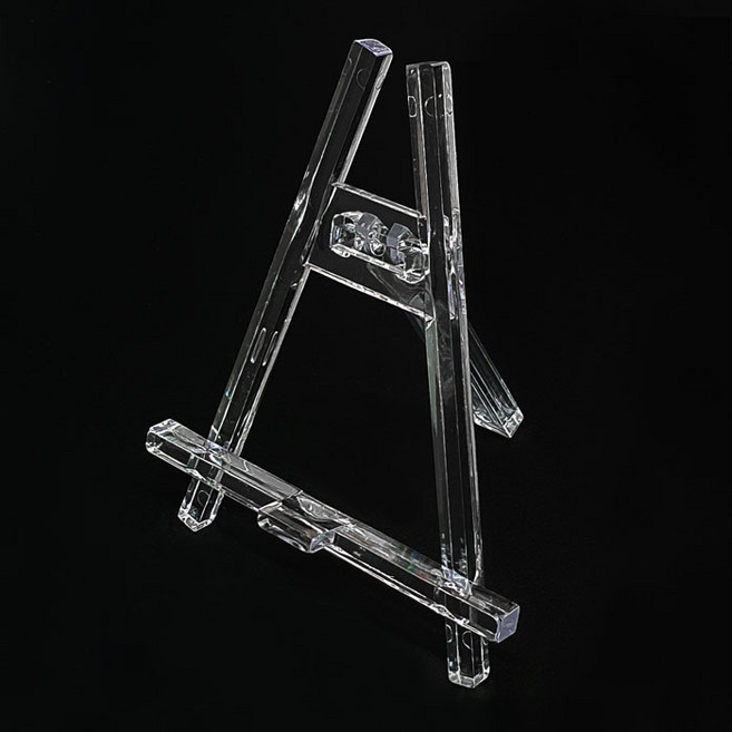 [문구조아] 아크릴 이젤 투명 미니 받침대 액자받침, 2개