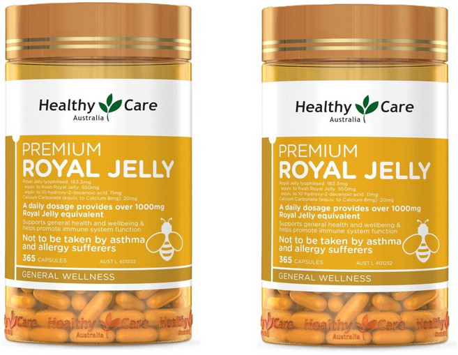 헬시케어 프리미엄 로얄젤리 1000mg 365캡슐 x 2병, 365정