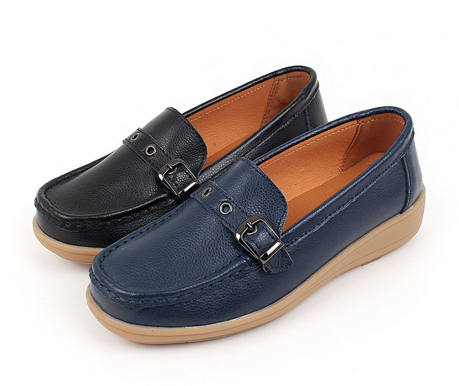 BR소피르 여성 천연소가죽 슬립온 로퍼 단화 발편한 부드러운 편안한 여자 신발 경량 논슬립 미끄럼 방지