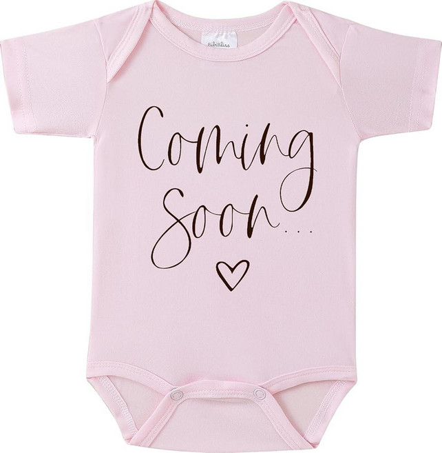 BIBIBLISSBABY Baby Coming Soon 바디수트 발표 조부모를 위한 재미있는 임신 발표 선물 Taro 0-3개월 227846, 블러쉬