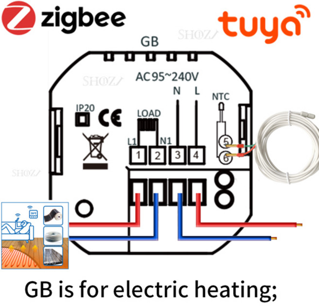 Tuya Zigbee MQTTWifiModbus RS485 스마트 온도 조절기 가스 보일러전기 바닥 난방레이디에이터 TRV용 7일 프로그램 가능 제어기 Alexa Google, [03] 24V BLACK, [49] for Electric Floor Z