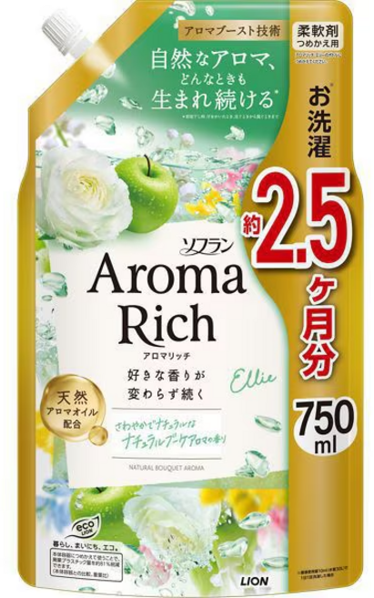 라이온 소프란 아로마리치 엘리 리필 특대 750ml [섬유유연제], 1개