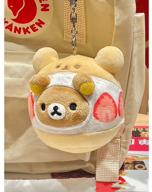 리락쿠마 키링 인형 가챠 코리락쿠마 일본 열쇠고리 KJH2366788, 크림빵 리락쿠마 키링, 1개