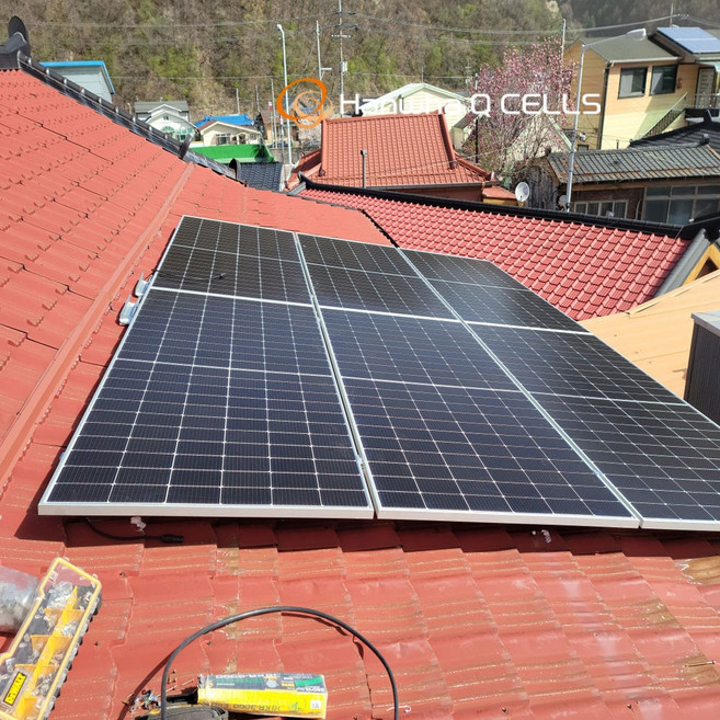 3kw 태백시 개인주택 지붕 부착형 태양광발전 태양전지 판넬모듈 전국설치