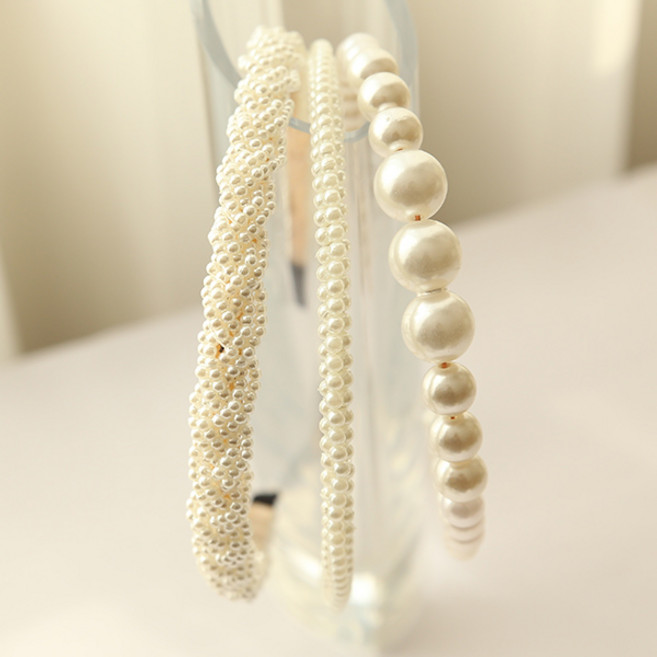 MISS21 세리타 진주 헤어밴드 머리띠 3개 세트 (hb1820)