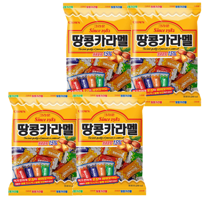 크라운 땅콩카라멜, 140g, 4개