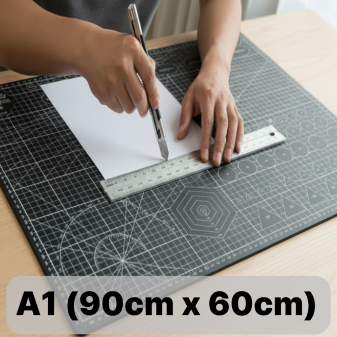 블링오피스 양면 데스크 컷팅 매트, 검정