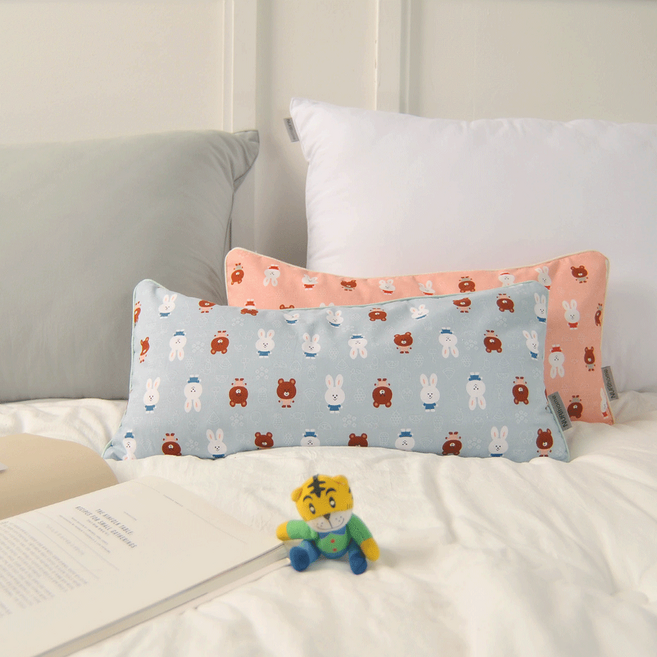 우리집 곰돌이 올바른 수면 낮잠메밀베개 22x48 2color, 곰돌이 낮잠메밀베개 22x48 핑크, 1개