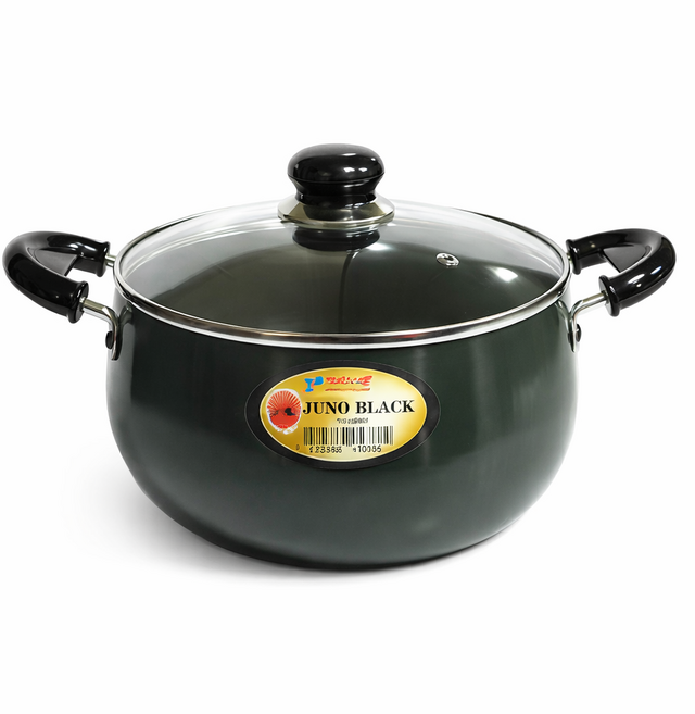 키친아트 쥬노 블랙 경질냄비 양수 24cm 국냄비 찌개, 1개