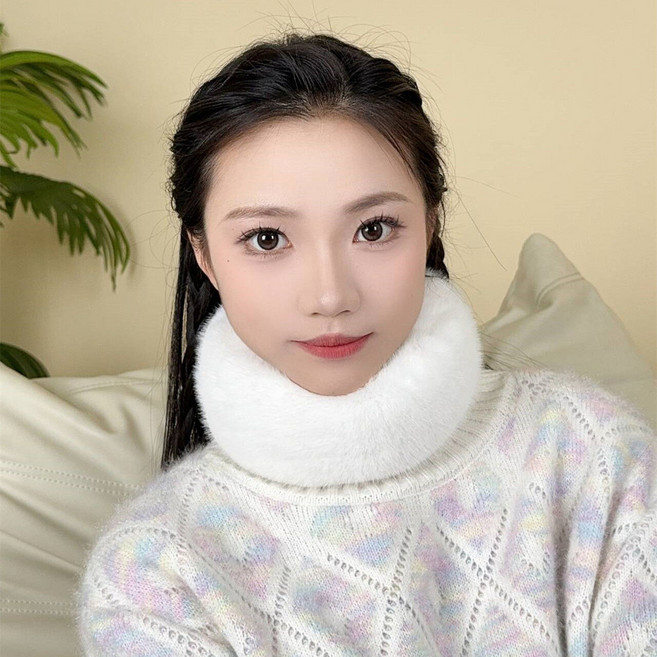 護頸毛絨 狐狸毛圍脖 仿毛皮草圍巾 女秋冬季韓版圍脖 加厚百搭毛領子 保暖圍巾