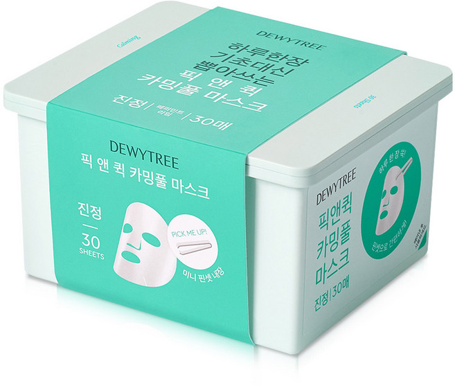 듀이트리 픽앤퀵 데일리 마스크팩 30매입 1개 / 화장발 모닝붓기 모이스처풀 카밍풀