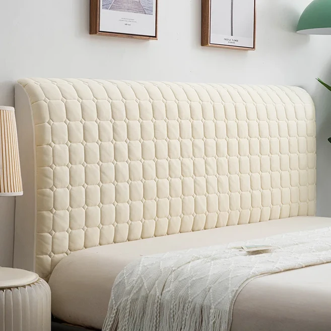 북유럽 솔리드 컬러 퀼트 침대 헤드 커버 모든 항목을 포함하는 두꺼운 벨벳 헤드 보드 커버 여러 크기 침, 04 200cm 1pcs, 04 Vanilla Yellow, 1