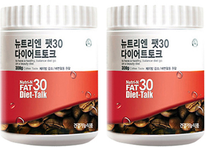 (당일 출고) 뉴트리엔 팻30 다이어트 토크커피 대용량300g 가르시니아 배변 숙변 식이섬유 음료 뱃살, 300g, 2개