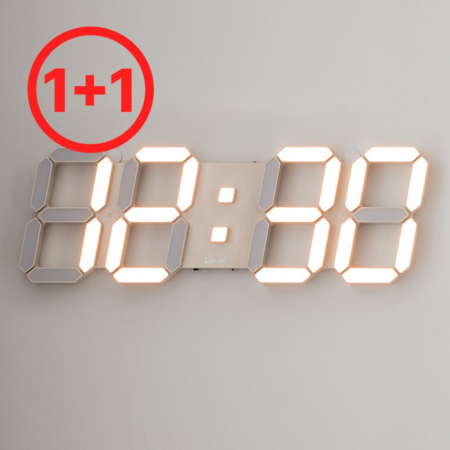 1+1 루나리스 국내생산 그랑데 GPS LED 대형 벽시계 자동밝기 인테리어 540X180mm, 단품