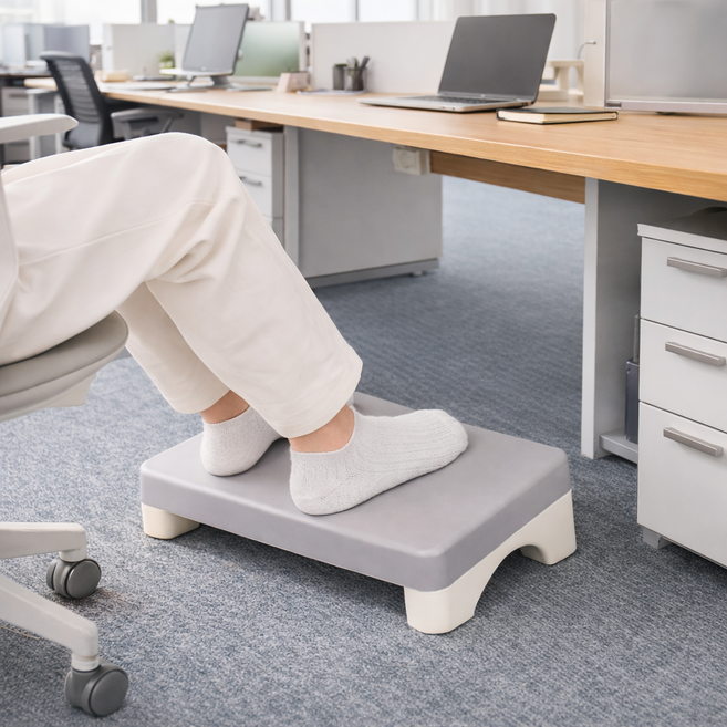 홈투유 사무실 책상 발받침대 풋레스트, 그레이