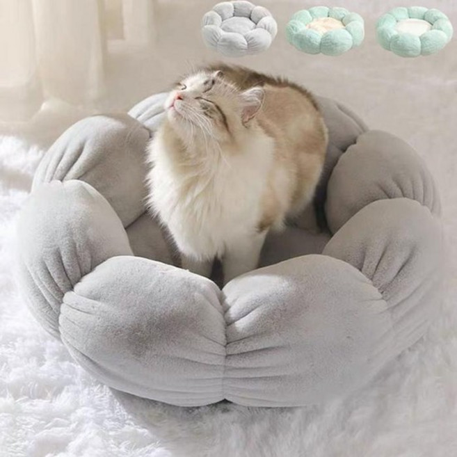 겨울 강아지방석 고양이 쿠션 여백 침대 애 소형견, WDB8FB4_핑크+화이트／40cm