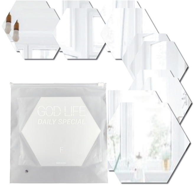 갓라이프 안전 벽걸이 아크릴 붙이는 욕실 거울