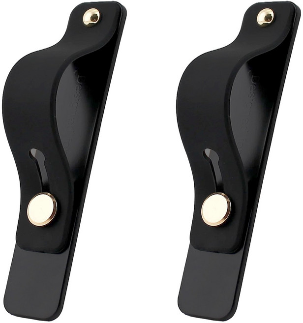 JS라이프 톡톡 핸드폰 핑거스트랩 그립밴드, 2개, 블랙