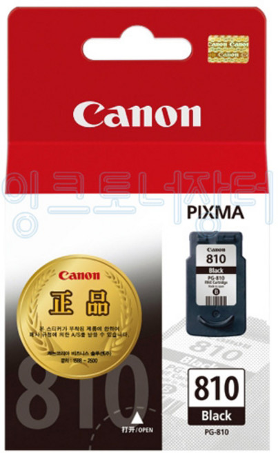롯데캐논 PG-810 캐논 검정 정품잉크 Canon PIXMA MP245/MP268/MP276/MP486/MP496/MX328/MX338/MX347/MX357/IP2770/IP2772 [PG810] (11ml), 1개