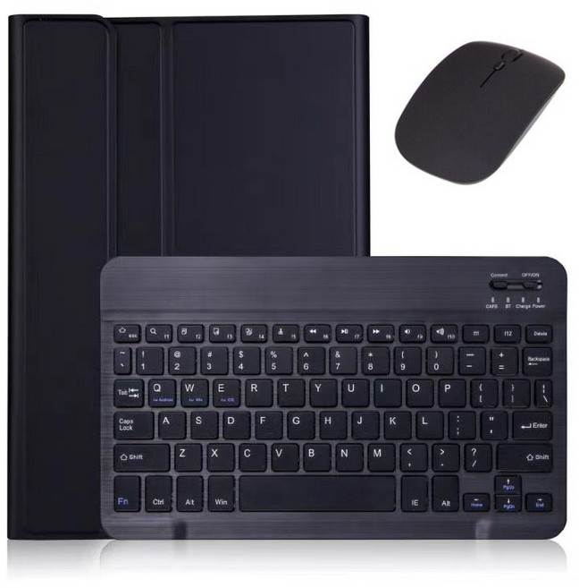 GATETOCN 적용 갤럭시 한글각인 키보드 케이스+ 마우스, 검은색, 갤럭시 탭 A7 10.4 T500