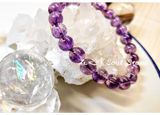 石之靈Soul Stone 紫超七手鍊 三輪骨幹 7mm, Cp值高紫超七,7mm, 1個
