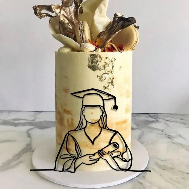 2025년 박사 학위 졸업 파티 케이크 토퍼 아크릴 축하 장식, 01 1set, 07 MULTI