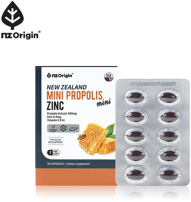 엔젯오리진 뉴질랜드 미니 프로폴리스 아연 30캡슐, 1정, 1개