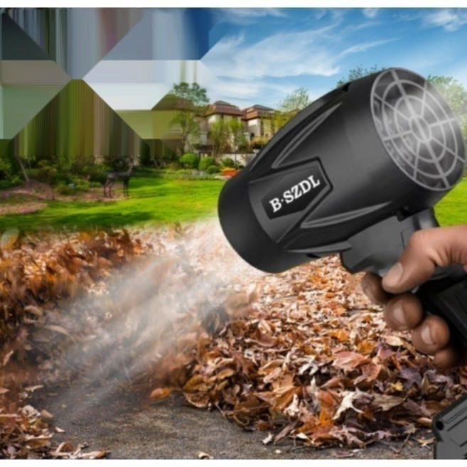 고출력 송풍기 휴대용 산업용 강력 충전식 청소용 낙엽 제설기 브로워 허리케인 터보팬 20단 2리튬 1충전, 1개