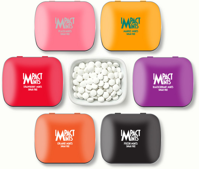 임팩트 민트 캔디 프레쉬 민트 독일 무설탕 사탕 베스트 6가지 맛, 14g, 6개