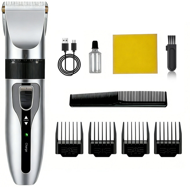 디에스가추몰 전문가용 전동 바리깡 세트 이중 칼날 깔끔한 커팅 남자 이발기, 588-실버