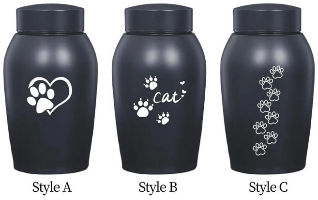 강아지 고양이 유골함 스테인레스 스틸 반려동물 장례용품 내구성 좋은 추모함, 1개