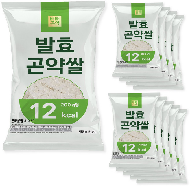 100g당 6kcal 빼빼곤약 발효곤약쌀 200g x 10팩, 10개