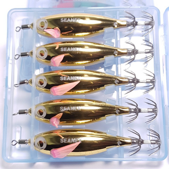 써모랩 씨넥스(SEANEX) 쪼꼬미 에기 (갑오징어 주꾸미 문어 한치 낙지 낚시용 에기), JQ50_금동이 세트(5개), 1세트