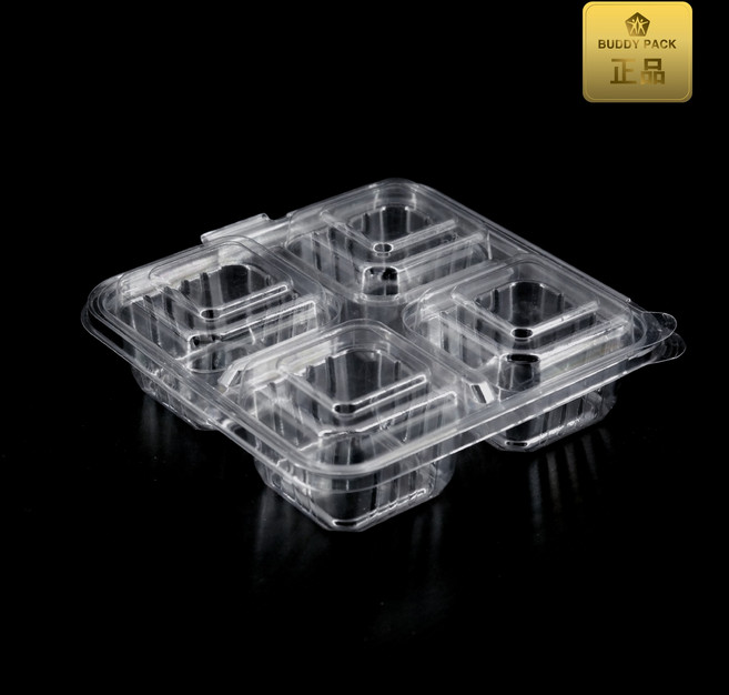 버디팩 정사각 4칸 일회용 반찬용기, 1개, 100개