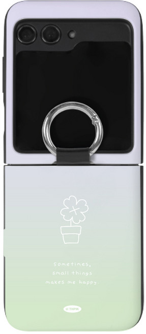 98가지 카드2장이 수납되는 마그네틱 링고리 디자인 플립6 케이스