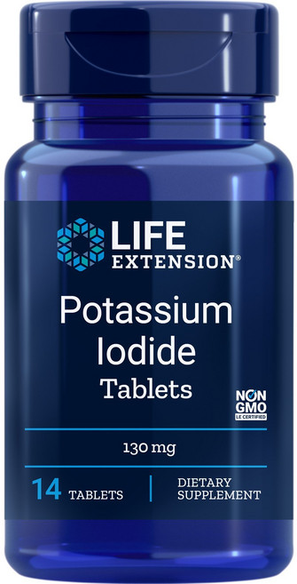 LIFE EXTENSION 碘化鉀錠 130mg, 14顆, 1罐