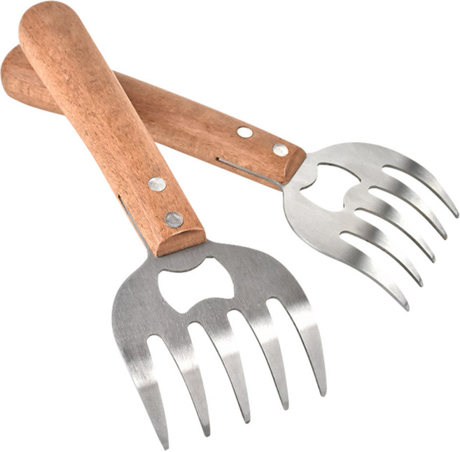 바베큐 용 2Pcs 고기 파쇄 발톱 스테인레스 스틸 돼지 고기 칠면조 슈레더 포크, type1