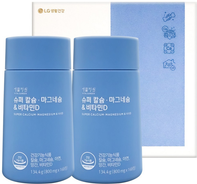 생활정원 슈퍼 칼슘 마그네슘&비타민D 대용량 기획 세트 16주분, 1세트, 336정