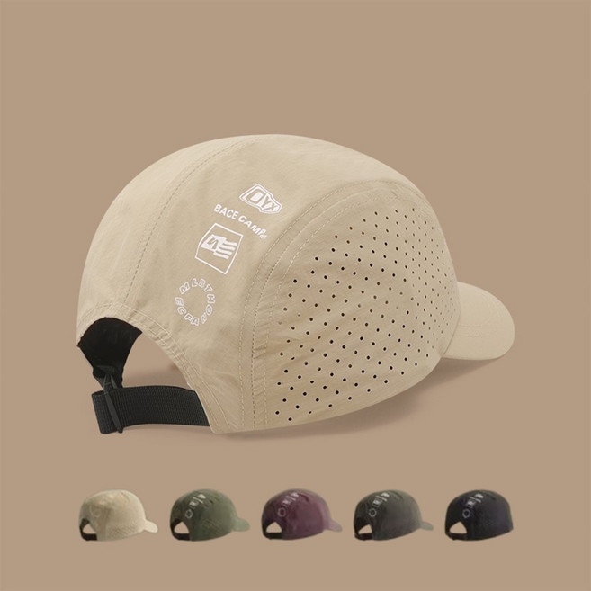 숏캡 볼캡 숏챙 챙짭은 러닝 등산 캠핑 스포츠 낚시 아웃도어 말아톤 민자 모자, 베이지, 1개