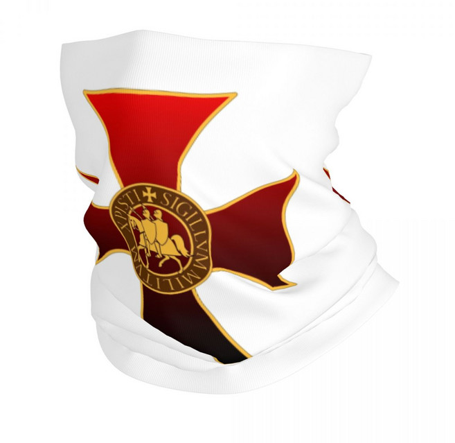 Deus Vult Crusader 크로스 인 대리석 반다나 목 UV 보호 얼굴 스카프 커버 남성 나이트 헤드웨어 튜브 발, 01 Multiuse Bandana, 09 10, 1개