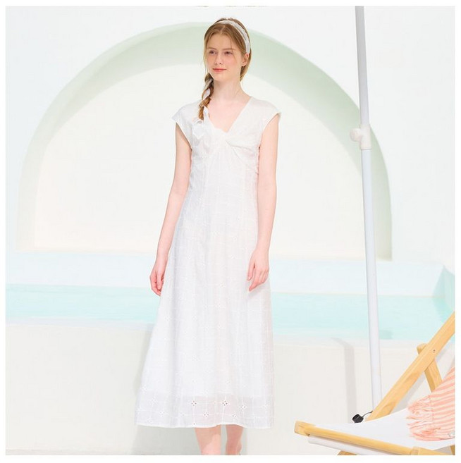 JJ지고트 레이스 트위스트 브이넥 원피스 GR6P0OPW11