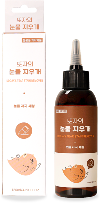 또자 반려동물 티어스테인 리무버 저자극 강아지 눈물지우개, 1개, 120ml